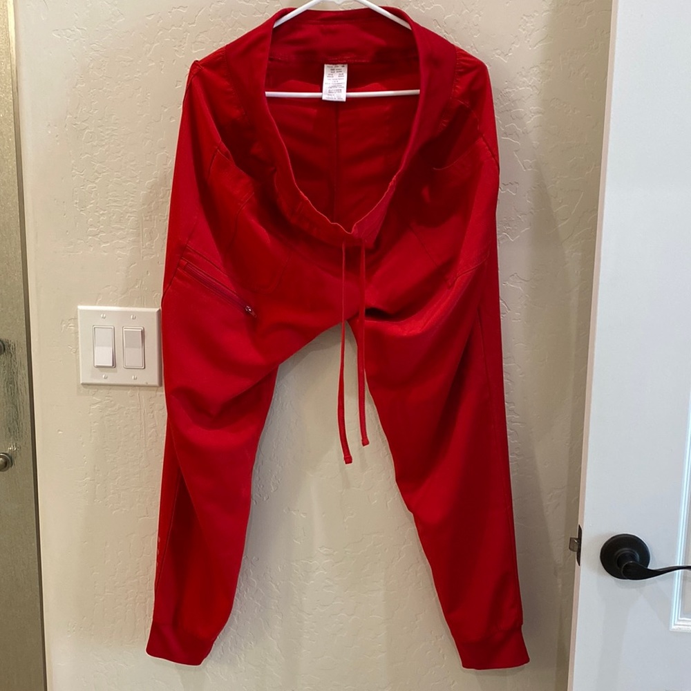 HeartSoul Scrub Pant Joggers - Red Size L